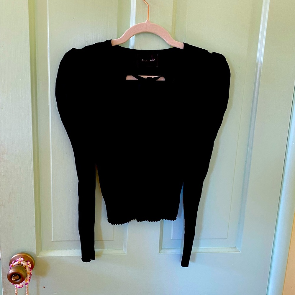 Black backless cardigan